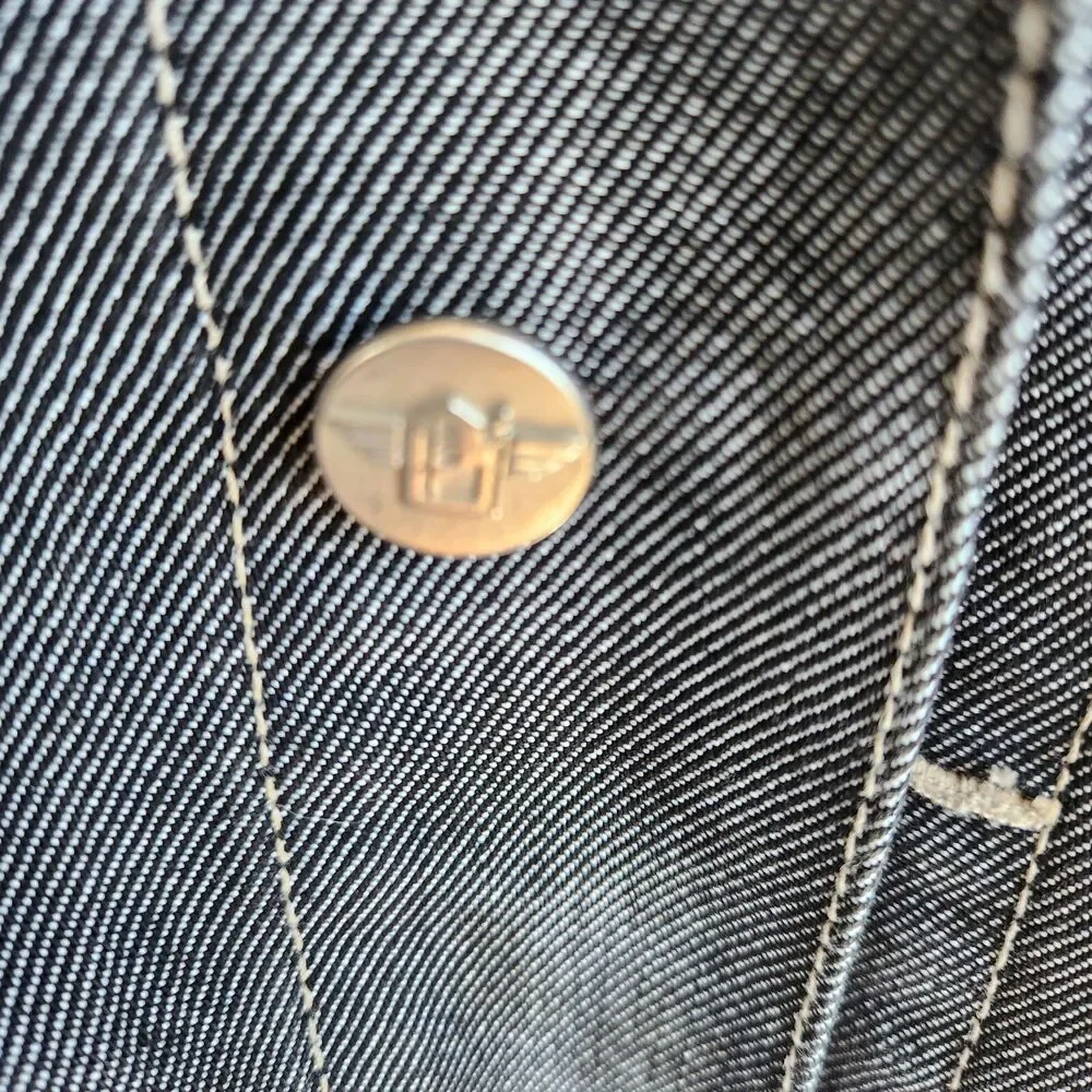 VTG Pure Playaz P16 Series Med Blue Raw Denim Truckers Jacket Mens Sz Medium
